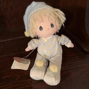 Vintage 1985 Precious Moments "Frankie" musical plush doll. Head Moves To Song
